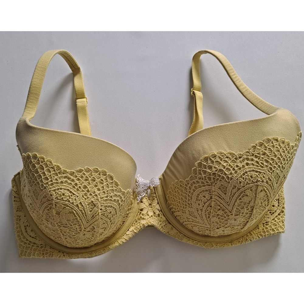 Victoria's Secret Body By Victoria Lined Demi Yellow Bra! 34DD Underwire